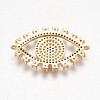 Brass Micro Pave Cubic Zirconia Links ZIRC-K078-18G-2