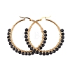 Beaded Hoop Earrings X-EJEW-JE03830-04-2