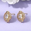 Brass Micro Pave Cubic Zirconia Stud Earrings EJEW-G471-05G-01-2