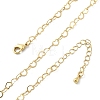 Brass Heart Link Chain Necklaces NJEW-A042-10G-2