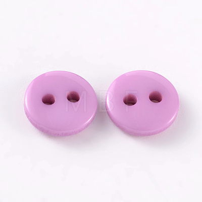 2-Hole Flat Round Resin Sewing Buttons for Costume Design BUTT-E119-14L-03-1