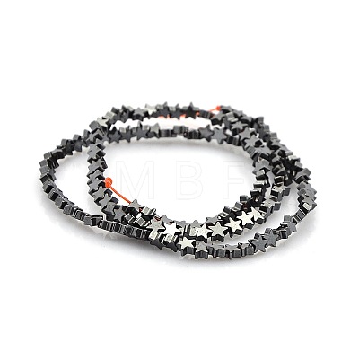 Star Non-magnetic Synthetic Hematite Beads Strands G-P061-23-1