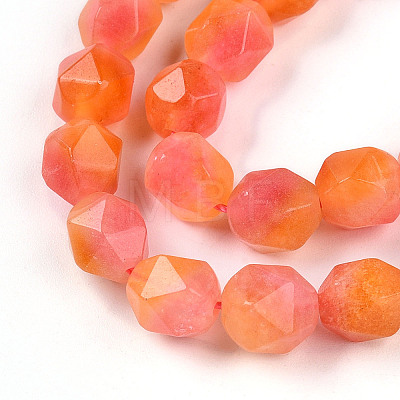 Dyed Natural White Jade Beads Strands G-T139-8mm-45V-1