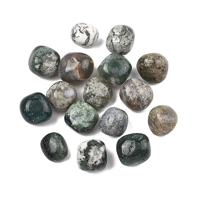 Natural Moss Agate Beads G-G348-01B-04-1