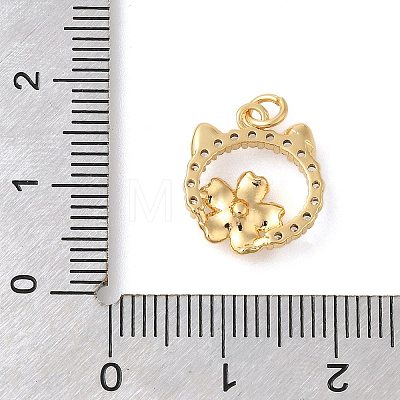 Rack Plating Brass Micro Pave Cubic Zirconia Charms KK-S396-70G-1