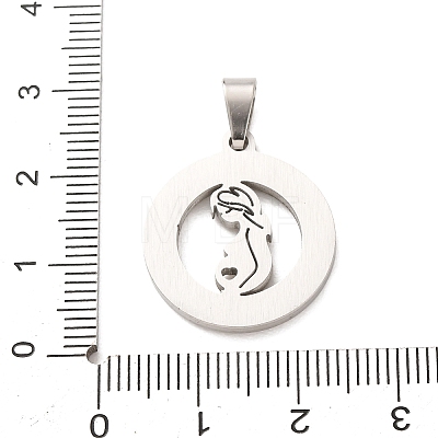 Mother's Day 304 Stainless Steel Enamel Pendants STAS-F368-02A-P-1