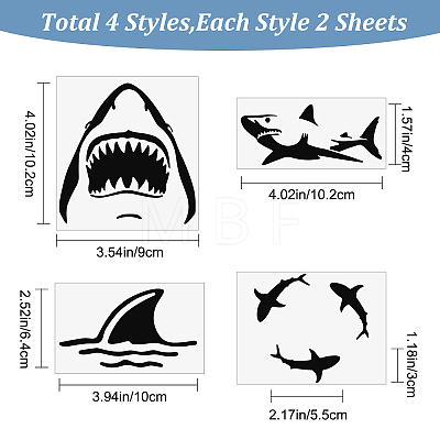 Gorgecraft 8 Sheets 4 Styles PET Waterproof Car Stickers STIC-GF0001-10A-1