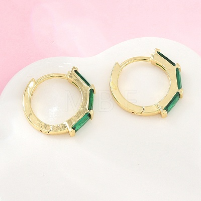 Brass Micro Pave Cubic Zirconia Hoop Earrings KK-CBA8324-12G-02-1
