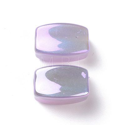 Luminous UV Plating Rainbow Iridescent Acrylic Beads OACR-P016-05-1