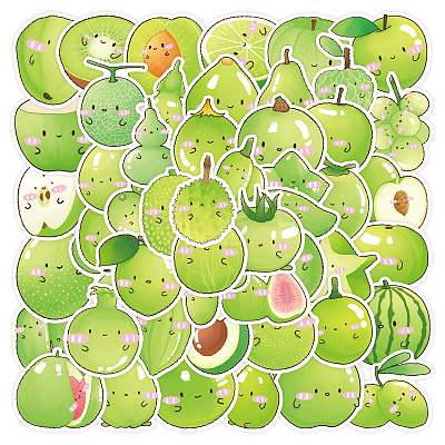 50Pcs Fruits Theme Waterproof PVC Stickers Set PW-WGC7FE8-01-1