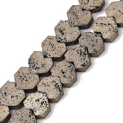 Electroplated Natural Lava Rock Beads Strands G-K388-04B-08-1