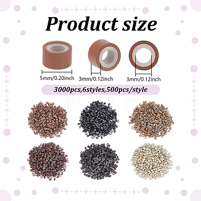3000Pcs 6 Colors Lead Dreadlocks Beads Hair Decoration DIY-ME0001-69-1
