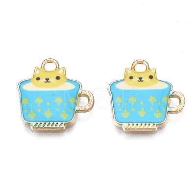 Rack Plating Alloy Enamel Charms ENAM-T011-140C-1