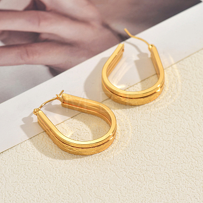 U-Shaped Stainless Steel Hoop Earrings VF2558-1