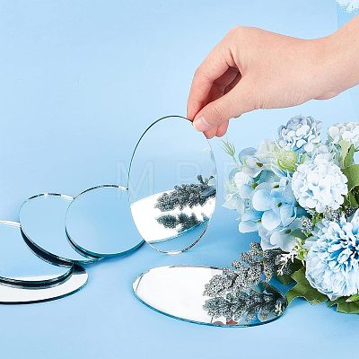 Olycraft 6Pcs Oval Glass Mirror AJEW-OC0003-19-1