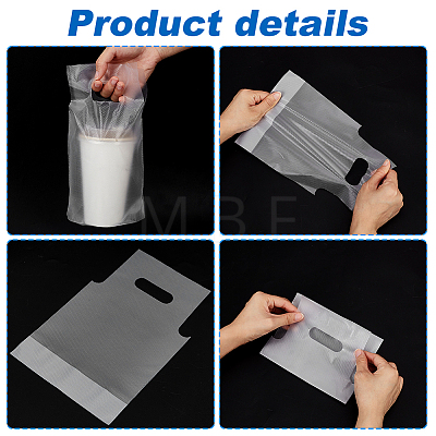 100Pcs HDPE Drink Carrier Packaging Bags for Delivery ABAG-WH0039-71A-1