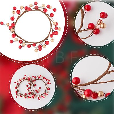 Plastic Artificial Berry Candle Ring AJEW-WH0401-05-1