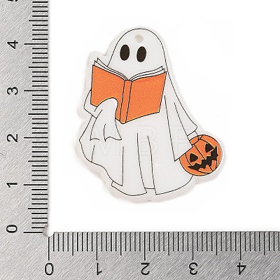 Halloween Theme Opaque Printed Acrylic Pendants SACR-S034-07C-1