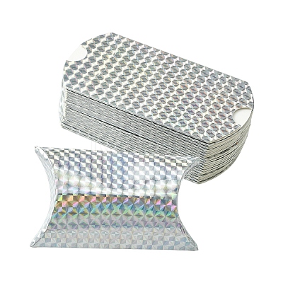 20Pcs Laser Cardboard Paper Pillow Candy Packing Boxes CON-YW0001-94D-1