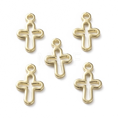 Brass Tiny Cross Charms KK-L205-10-1