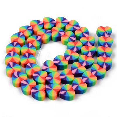 Handmade Polymer Clay Beads Strands X-CLAY-N008-002C-1