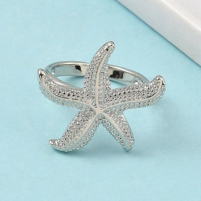 Brass Cuff Rings for Women RJEW-A083-01P-1