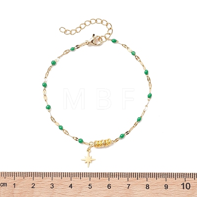 7Pcs Star 304 Stainless Steel Charm Bracelets BJEW-JB13545-1
