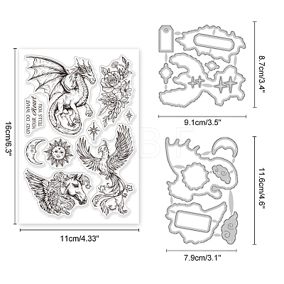 Globleland 1 Sheet Custom Fairy Tale PVC Plastic Clear Stamps DIY-GL0004-107-1