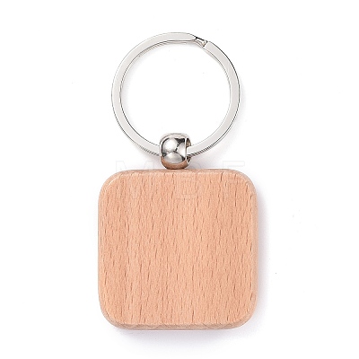 Natural Wood Keychain LS-HJEW-P008-05-1