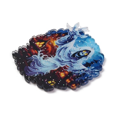 Halloween Theme Opaque Acrylic Pendants OACR-M019-01D-1