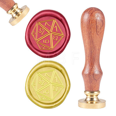 Brass Wax Seal Stamp AJEW-CP0002-05-90-05-1