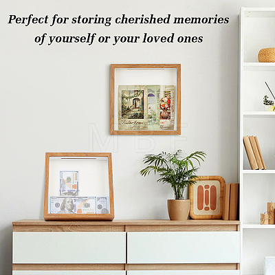4Pcs Plywood Money Box Photo Frames ODIS-WA0001-16B-1