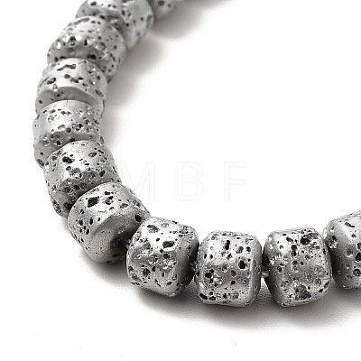 Electroplated Natural Lava Rock Beads Strands G-G984-06A-1