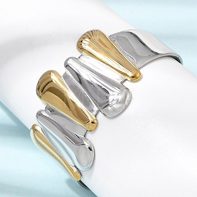 Hammered 304 Stainless Steel Cuff Bangles for Women BJEW-Z177-01GP-03-1