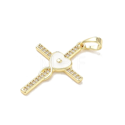 Brass Micro Pave Clear Cubic Zirconia Pendants CU-CBADD0C-05G-1