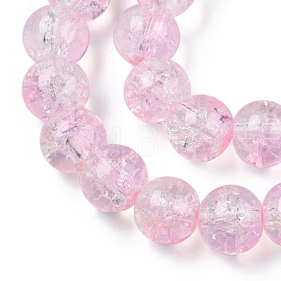 Transparent Crackle Baking Painted Glass Beads Strands X1-DGLA-T003-01A-14-1