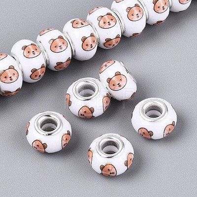 Opaque Resin European Beads RPDL-T004-01O-1