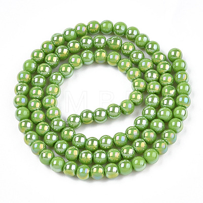 Electroplate Opaque Glass Beads Strands GLAA-T032-P4mm-AB06-1