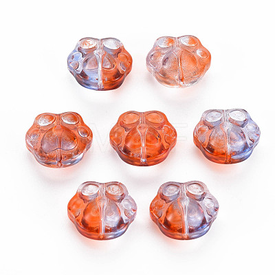 Two Tone Transparent Baking Painted Glass Beads GLAA-S190-021-B01-1