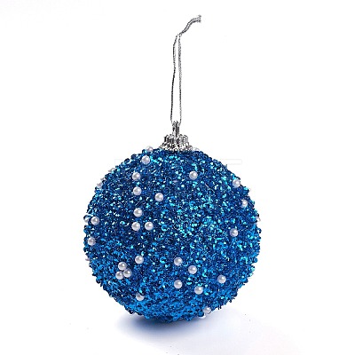 Christmas Ball Foam & Plastic Imitation Pearl Pendant Decoration FIND-G056-01C-1