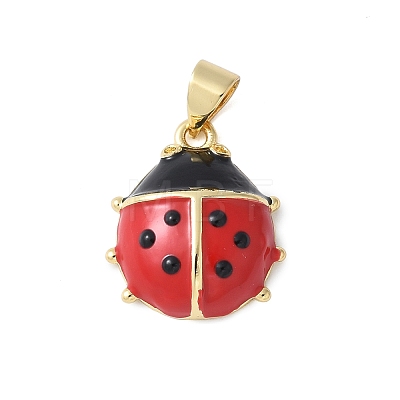 Brass Enamel Pendants KK-C089-05G-1