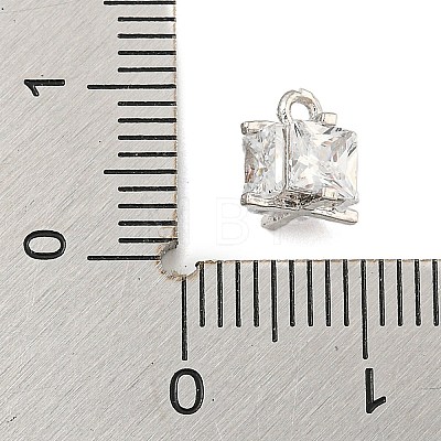 Rack Plating Brass Micro Pave Clear Cubic Zirconia Charms KK-P277-43P-1