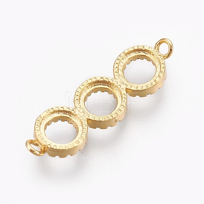 Brass Micro Pave Cubic Zirconia Links ZIRC-O026-17G-NR-1