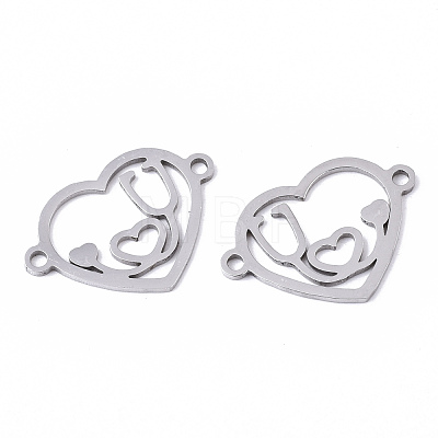 Valentine's Day 201 Stainless Steel Links Connectors STAS-N091-114-1