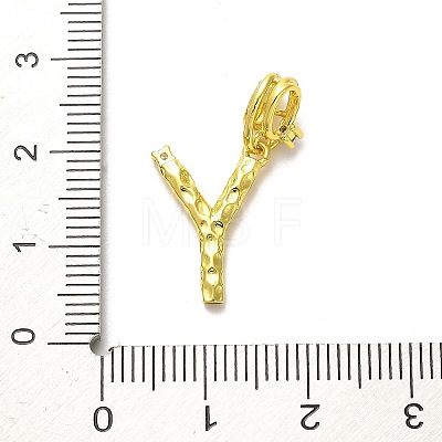 Rack Plating Brass Micro Pave Cubic Zirconia European Dangle Charms KK-L210-015G-Y-1