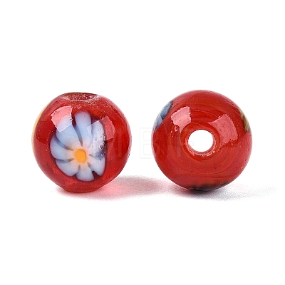 Handmade Millefiori Glass Round Beads LA-N001-01C-13MM-1