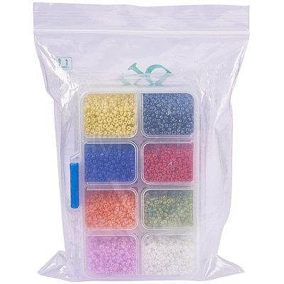 Mixed 12/0 Round Glass Seed Beads SEED-PH0006-2mm-04-1