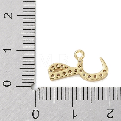 Rack Plating Brass Micro Pave Clear Cubic Zirconia Pendants KK-A224-03Q-G-1