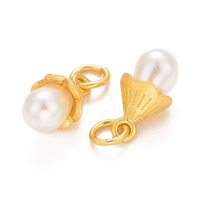 ABS Plastic Imitation Pearl Pendants FIND-M005-01G-1