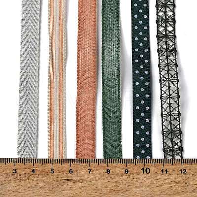 18 Yards 6 Styles Polyester Ribbon SRIB-C001-G05-1
